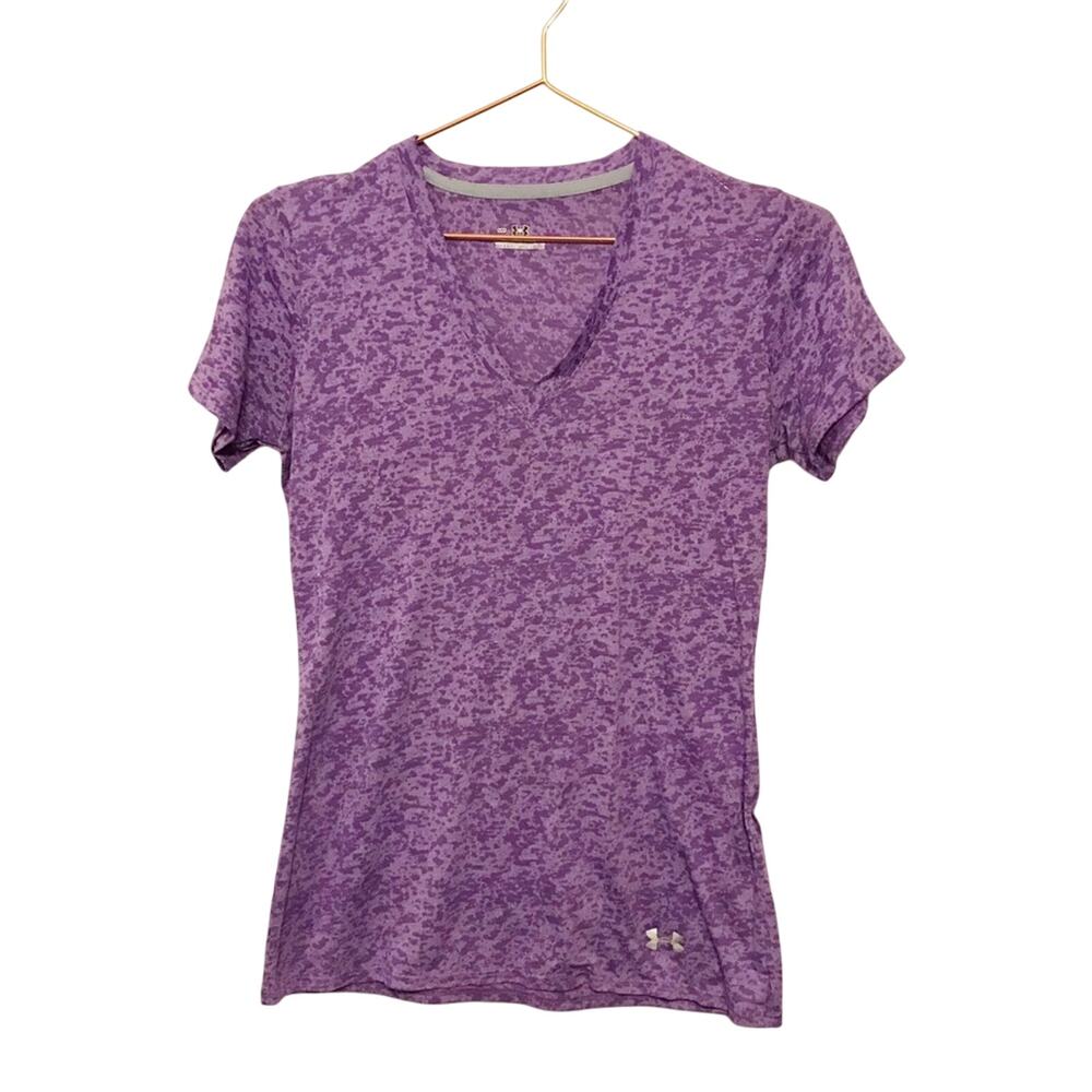 Under Armour heat gear neck purple size small